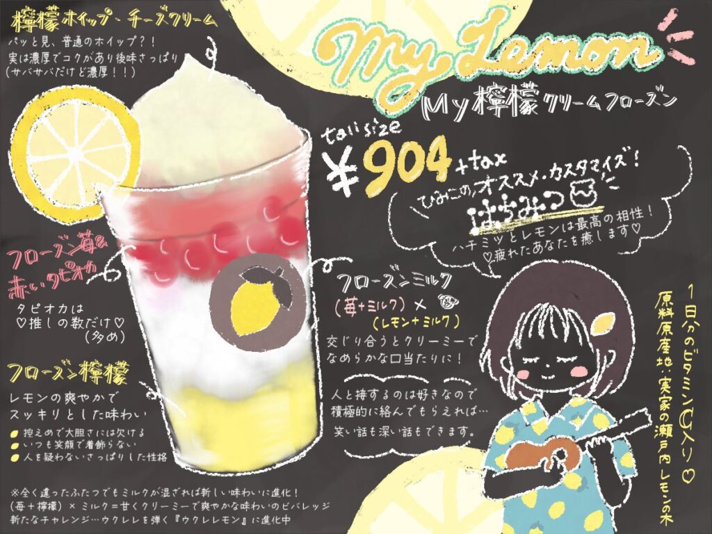 ココナラ「ふくちのお絵かき屋さん」によるひみこ檸檬プロフィール画像